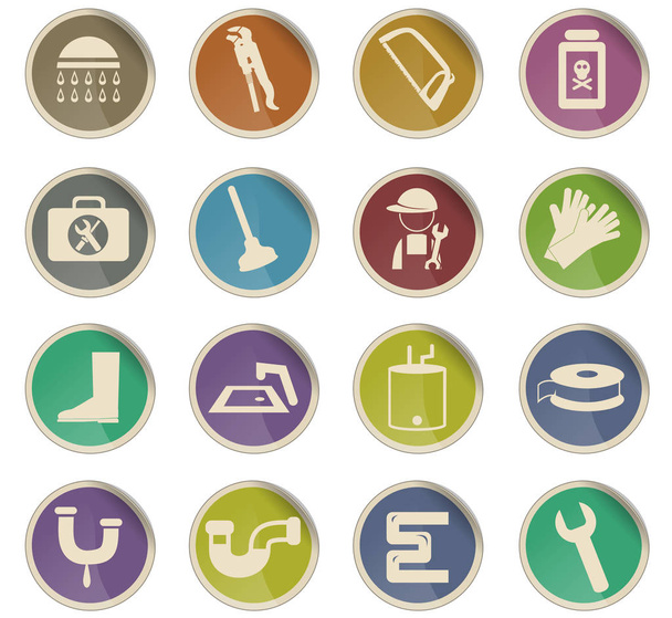 conjunto de iconos de servicio de plomería
 - Vector, Imagen