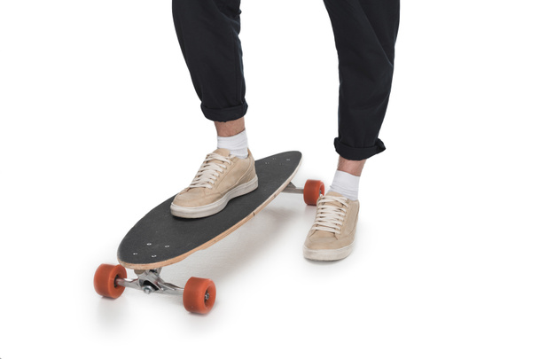 young man with longboard - Foto, Imagem