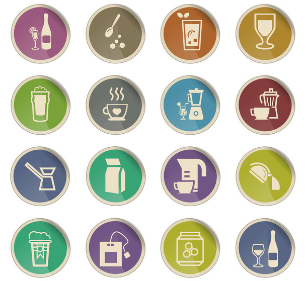 Utensilien für Getränke Icon Set - Vektor, Bild