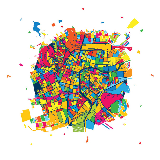 リュブリャナ創造的なベクトル地図 - ベクター画像