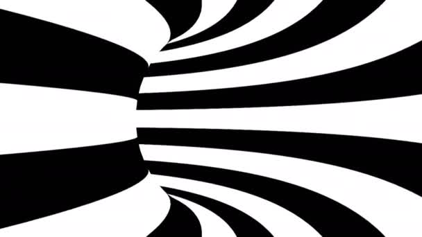 Siyah ve beyaz hipnotik tünel. Sorunsuz döngü - Video, Çekim