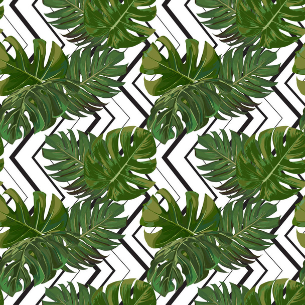 Безшовные векторные экзотические листья
 - Вектор,изображение