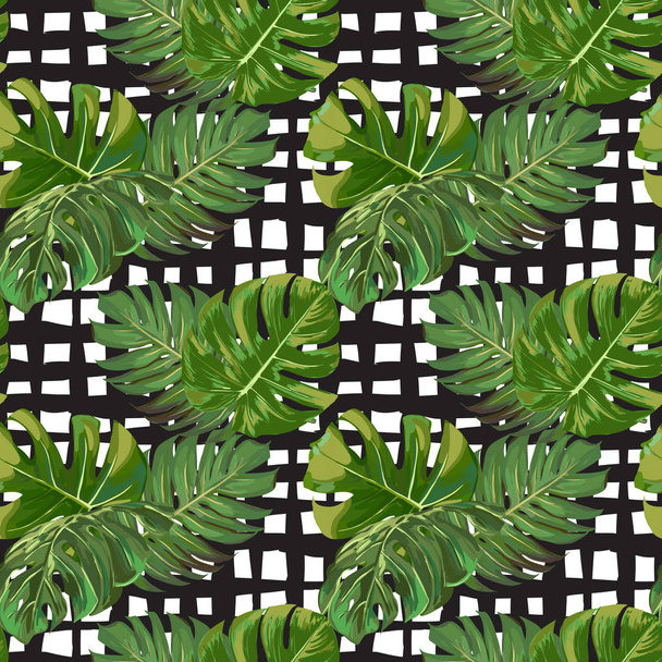 Patrón de hojas exóticas vectoriales sin costura
 - Vector, Imagen