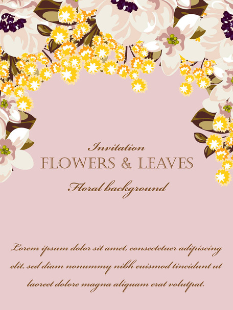 cartão de convite floral - Vetor, Imagem