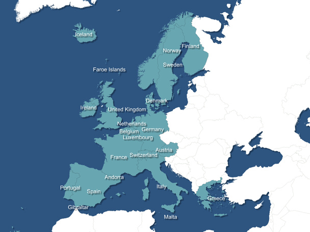 Westeuropakarte - Foto, Bild