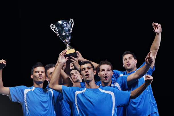 soccer players celebrating victory - Фото, изображение