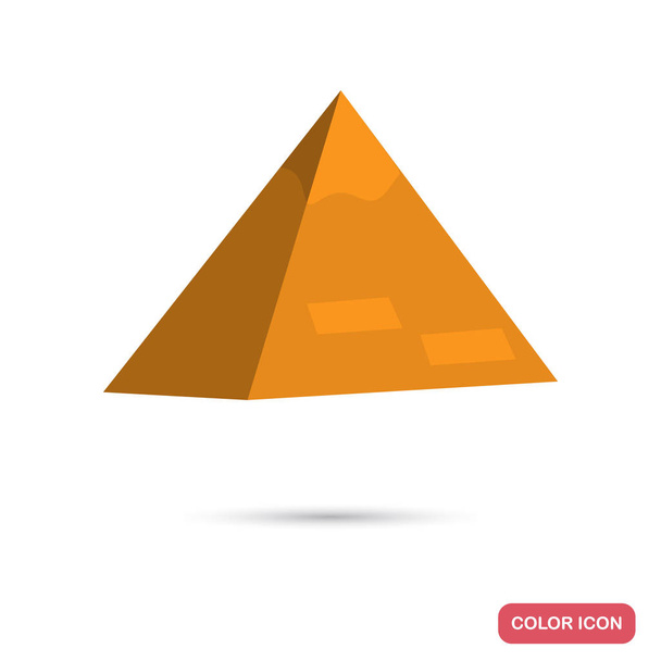 Egypt pyramid color flat icon for web and mobile design - Vektor, Bild
