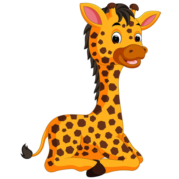 Cute giraffe cartoon - Vector, Imagen
