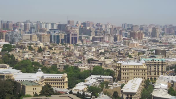 Landscape view of Skyscrapers and High-Rise Buildings in the City of Baku, Azerbaijan - Filmagem, Vídeo