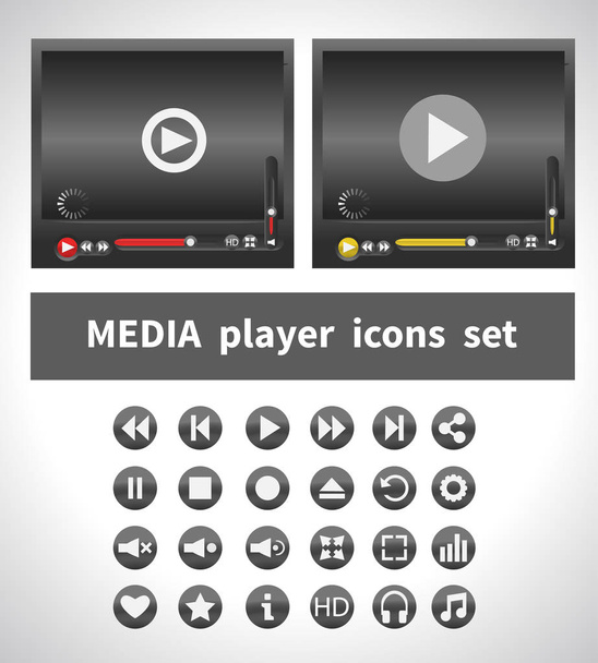 Media players on white background - Vector, afbeelding