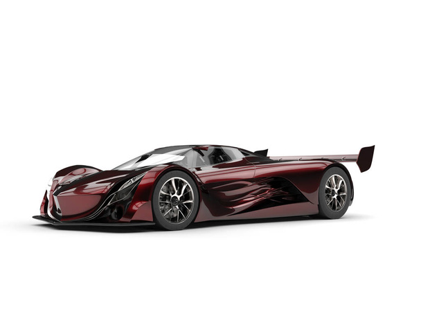 Metaliczny czerwony futurystyczny super wyścig samochodów - strzał studio - Zdjęcie, obraz