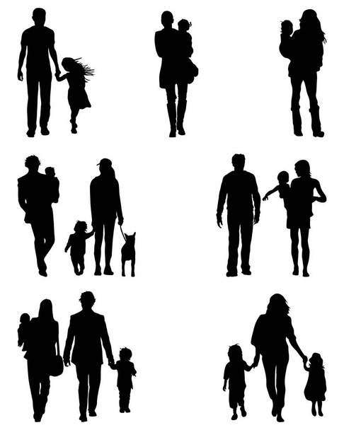 Familien beim Wandern - Vektor, Bild