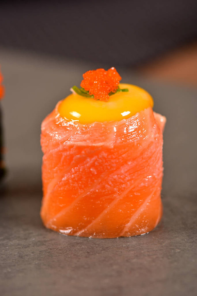 Salmon sushi close up - Fotografie, Obrázek