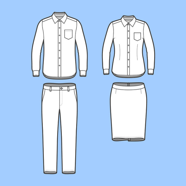 Set of a blazer, pants and skirt - Διάνυσμα, εικόνα