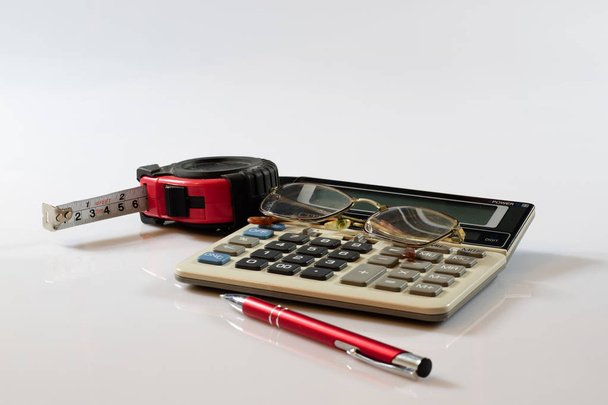 Documents, calculations, calculators, calculator and pen and pen - Photo, Image