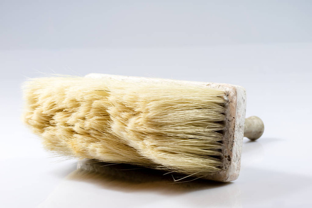Large paint brush for painting walls, white background - Φωτογραφία, εικόνα