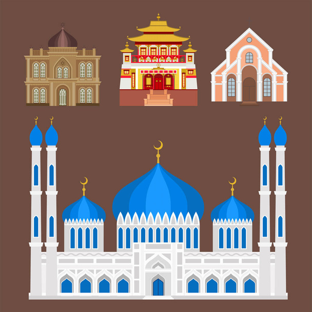 Кафедральный собор храм традиционного здания ориентир туризма векторная иллюстрация
 - Вектор,изображение