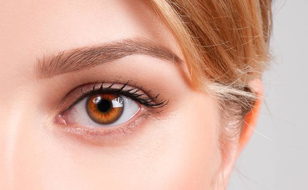 Beauty concept. Beautiful female brown eyes - Foto, Imagem