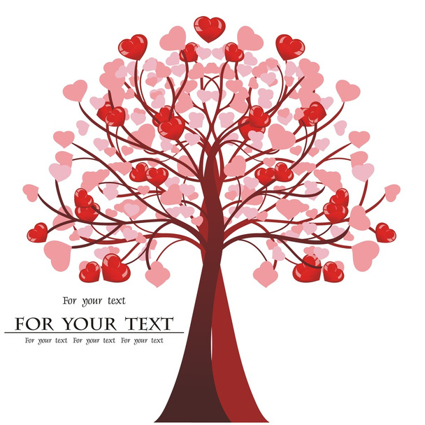 Valentine tree vector, heart. - Vecteur, image