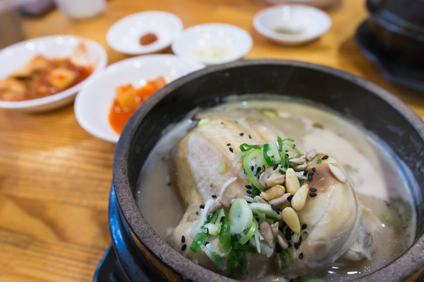 forró ázsiai ginszeng csirke leves - Fotó, kép