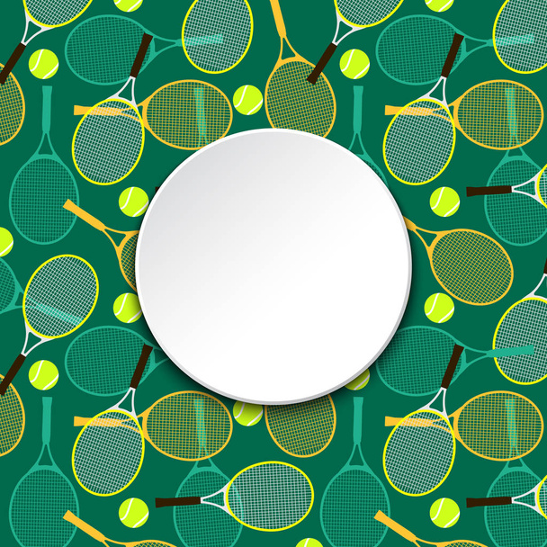 テニス ラケットとボールの招待カード - ベクター画像
