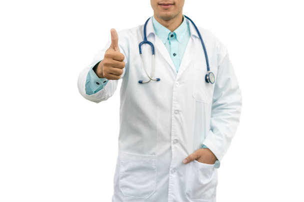 Isolated image of doctor showing thumbs up gesture - Φωτογραφία, εικόνα