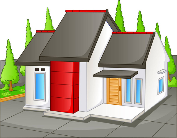 Illustration eines Hauses mit Garten - Vektor, Bild