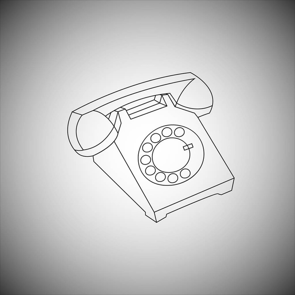 Старый телефон
 - Вектор,изображение