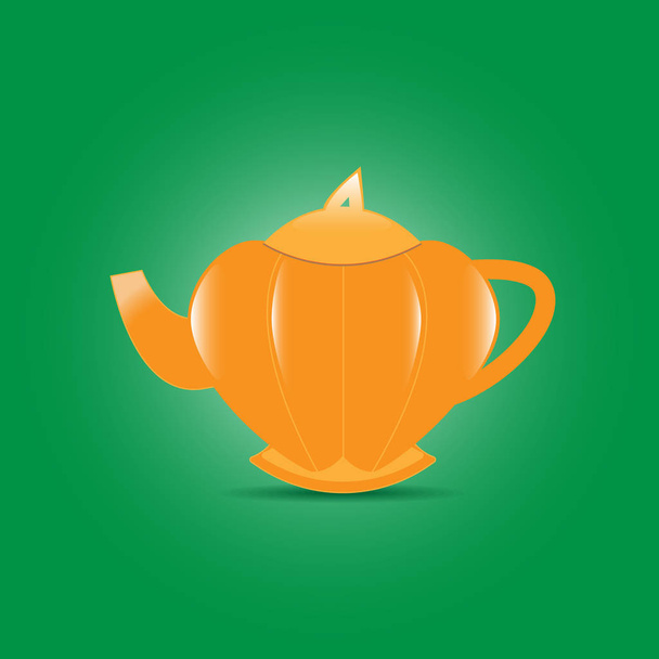 Bright orange pumpkin teapot - Vector, Image