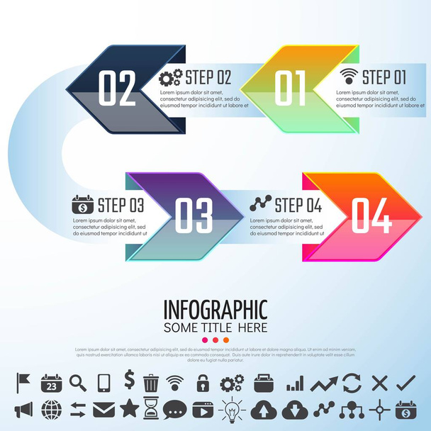Arrow Infographics Design Template - Vettoriali, immagini