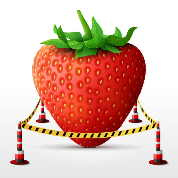 Erdbeerfrucht in Sperrgebiet - Vektor, Bild