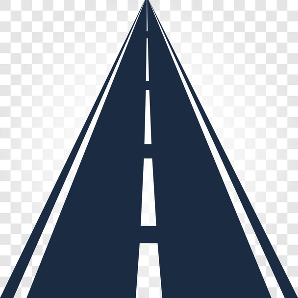 Изолированная дорога черного цвета или шоссе с разделительной маркировкой на белом фоне
 - Вектор,изображение