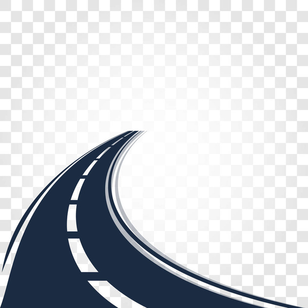 Ізольована дорога чорного кольору або шосе з роздільними розмітками на білому тлі Векторні ілюстрації
. - Вектор, зображення