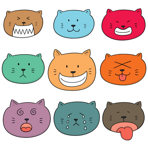 vector set of cat face - Vector, Image