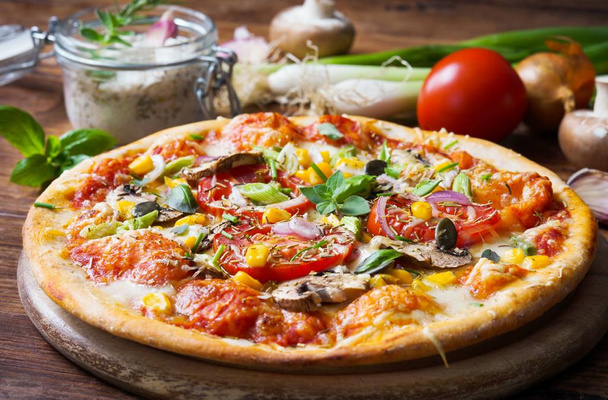 Homemade Vegetarian Pizza - Photo, Image