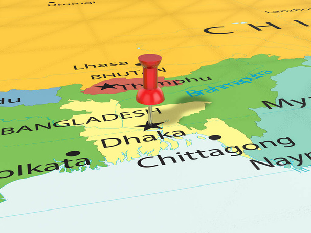 Špendlík na mapě Dháka - Fotografie, Obrázek