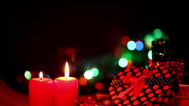 Kerzen und Geschenkbox - Filmmaterial, Video