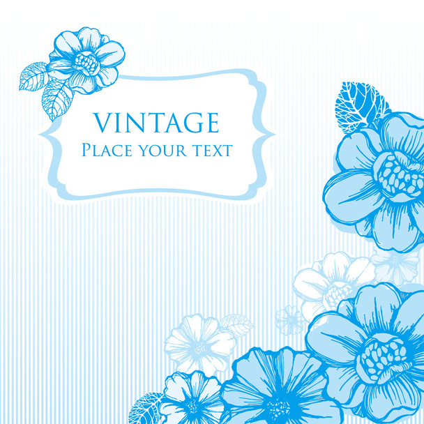 Romantic floral frame - Vector, Image