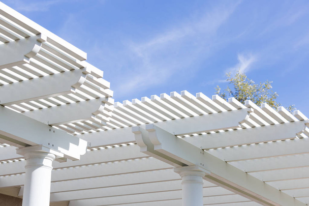 Beautiful House Patio Cover Against the Blue Sky. - Photo, Image