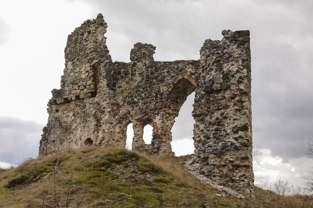 Zřícenina hradu Aizkraukle, Lotyšsko - Fotografie, Obrázek