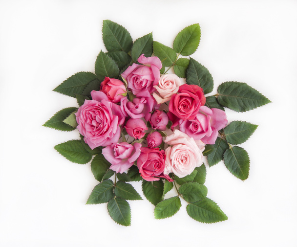 Φόντο με floral διακόσμηση από φυσικό τριαντάφυλλα. - Φωτογραφία, εικόνα