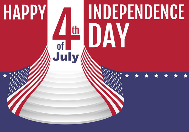 Happy Independence Day 4th of july. Star stripe flag symbol united states - Вектор,изображение