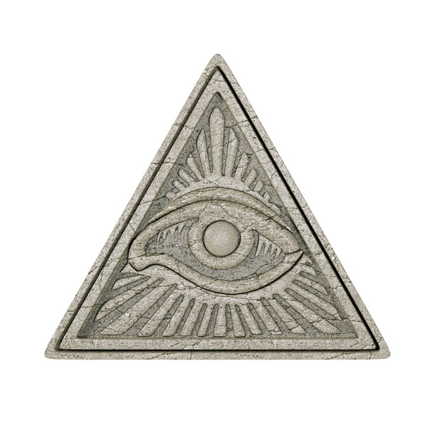 Концепция масонского символа. Все видят глаза внутри Пирамидского треугольника
  - Фото, изображение
