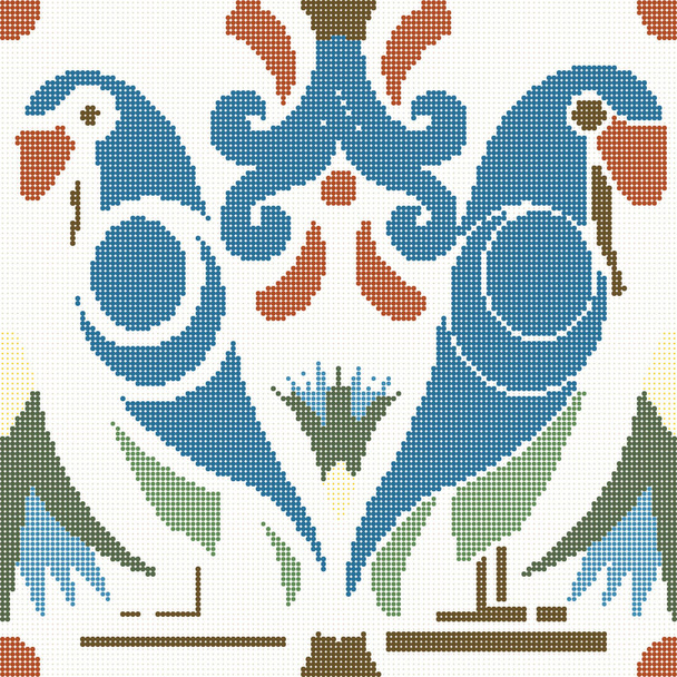 Halftone coloré motif rétro sans couture animal oiseau perroquet flux
 - Vecteur, image