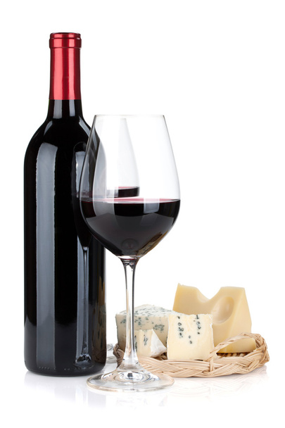 Červené víno a sýr - Fotografie, Obrázek