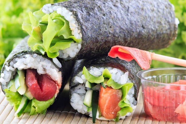 Kimbab - Asian style. Street roll sushi - Photo, Image