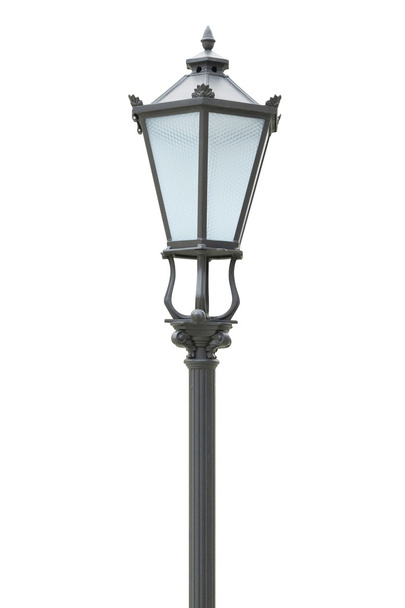 Lámpara de calle sobre fondo blanco
 - Foto, Imagen