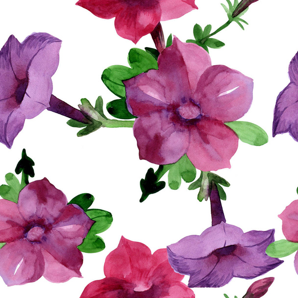 Wildflower Bluebell Flower pattern in a watercolor style isolated. - Fotoğraf, Görsel
