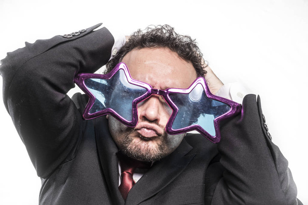 Businessman with pop star glasses - Фото, зображення