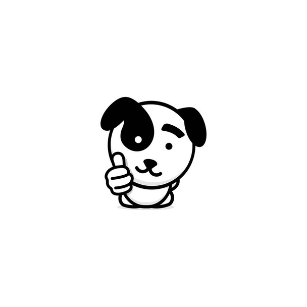 Carino cucciolo mostrando come, pollice di mano in su, alta stima e logo vettoriale di approvazione. Ben fatto illustrazione, buon posto di lavoro, simbolo eccellente
 - Vettoriali, immagini